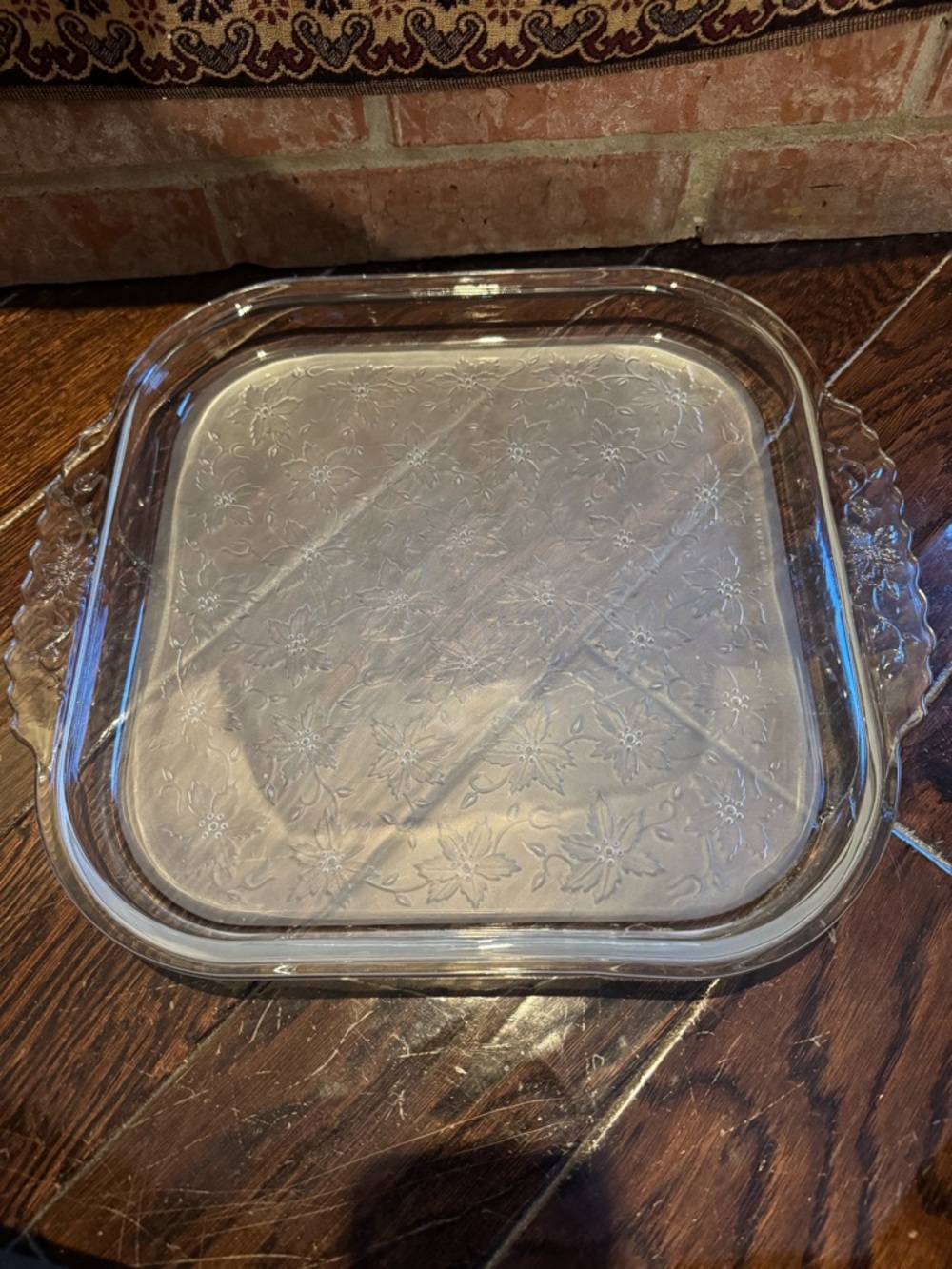 Princess House FANTASIA Square Serving Tray With Handles